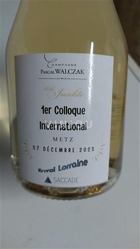 Rượu vang sủi bọt Blanc brut Les Insolite Champagne Pascal Walczak 2023 Pháp Champagne Sâm-panh AOC