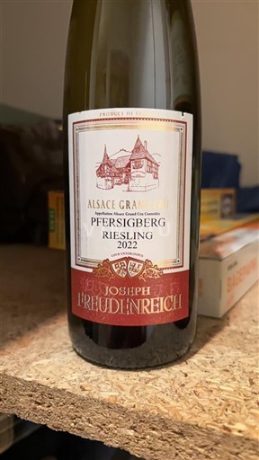 Viinit Blanc sec Pfersigberg Riesling Joseph Freudenreich 2022 Ranska Alsace Määrittelemätön AOC Grand Cru