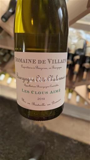 Bourgogne Bourgogne-côte-chalonnaise Domaine Villaine Les Clous Aimé 2018