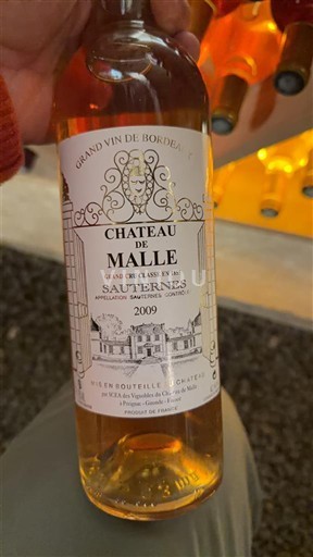 Bordeaux Sauternes Grand Cru Château Malle 2009