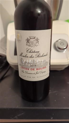 Bordeaux Côtes-de-bourg Château Moulin des Richards 2018