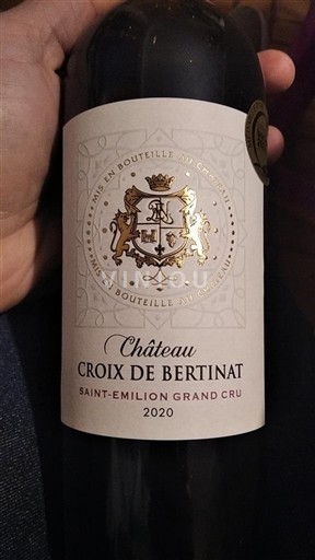 Bordeaux Saint-Émilion Grand Cru Grand Cru Château Croix de Bertinat 2020