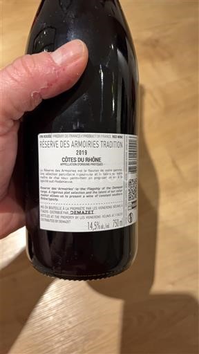 Rhônedalen Côtes du Rhône Réserve des Armoiries Tradition 2019