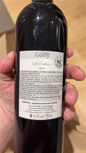 Langvedok Minervois Château Guéry Les Éolides 2019