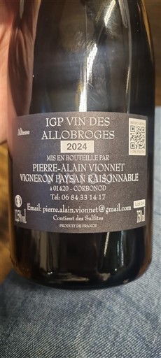 Alpes và các vùng Rhodanien Rượu Allobroges Pierre-Alain Vionnet 2024