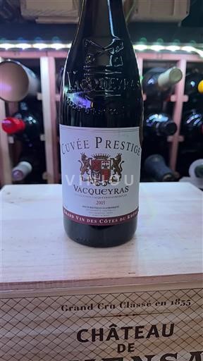 Vin Rouge sec Prestige Cuvée Prestige 2005 France Vallée du Rhône Vacqueyras AOC