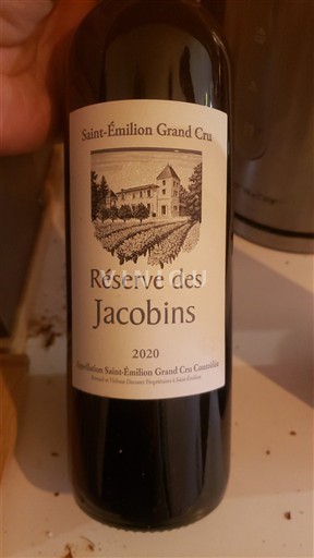 Bordeaux Saint-Émilion Grand Cru Grand Cru Château S Jacobins Réserve des Jacobins 2020