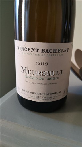 Bourgogne Meursault Vincent Bachelet CLOS DU CROMIN 2019