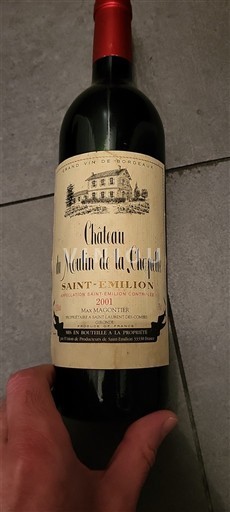 Bordeaux Saint-Émilion Château Moulin de la Chapelle 2001