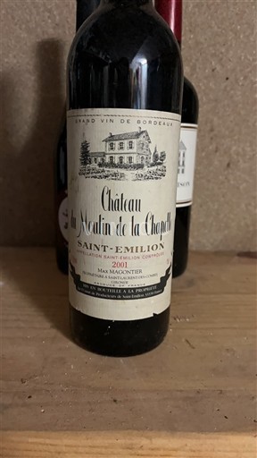 Bordeaux Saint-Émilion Château Moulin de la Chapelle 2001