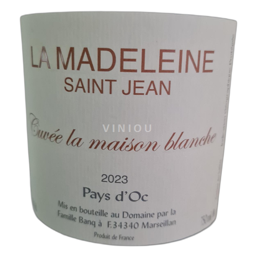 Languedoc-Roussillon Côtes de Thau Madeleine Saint jean Maison blanche 2023