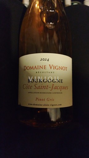Bourgogne Domaine Vignot Côte Saint-Jacques 2024