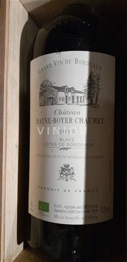 Bordeaux Blaye-Côtes-de-Bordeaux Château Mayne-Boyer Chaumet 2015