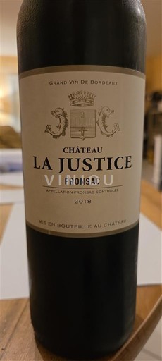 Bordeaux Fronsac Château La Justice 2018