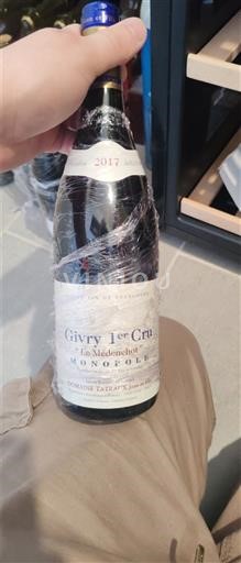 Burgundi Givry Premier Cru Domaine Tatraux Givry 1er Cru Le Médenchot Monopole 2017