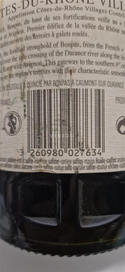 Rhônen laakso Côtes-du-rhône Bonpas Ei vuosikertaa