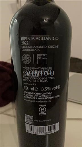 Wijnen Rouge sec Feudi di San Gregorio 2022 Italië Campanië Irpinia DOC