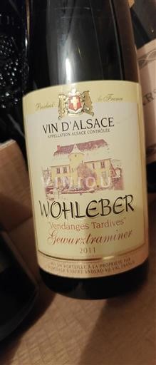 Alsace Vendanges Tardives Wohleber Vendanges Tardives Gewurztraminer 2011