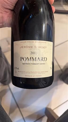 Borgoña Pommard Jérôme Sordet 2013