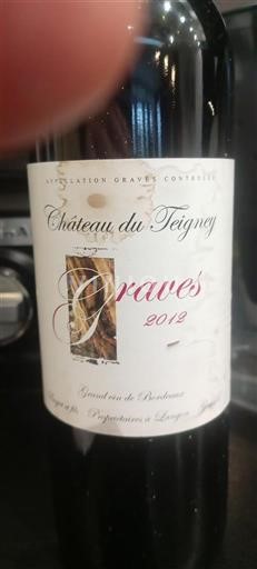 Bordéus Graves Château Teigney 2012