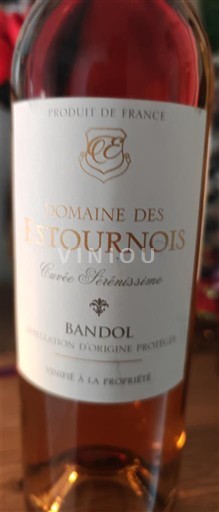 Rượu vang Rosé sec Cuvée Sérenissime Domaine S Estournois Non millésimé Pháp Provence Bandol AOC