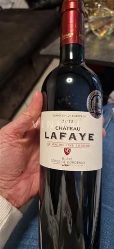 Bordeaux Blaye-Côtes-de-Bordeaux Château Lafaye St Madeleine Bourhou 2012