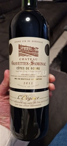 Bordeaux Côtes-de-bourg Château Gravettes-Samonac L'Élégance 2012