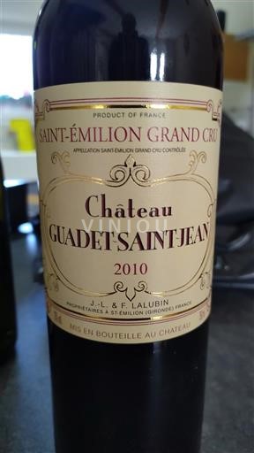 Bordeaux Saint-Émilion Grand Cru Grand Cru Château Guadet Saint-Jean 2010