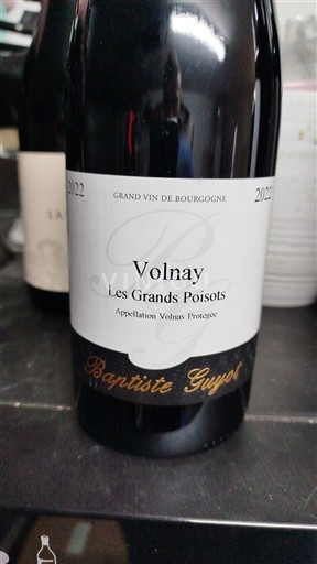 Vinos Rouge sec Les Grands Poisots Baptiste Guyot 2022 Francia Borgoña Volnay AOC