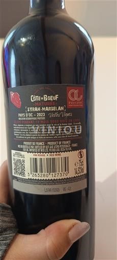 Languedoc ja Roussillon Pays d'Oc Côte de Boeuf Maturée Syrah-Marselan 2023
