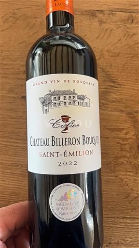 Bordeaux Saint-Émilion Château Billeron Bouquey Célice 2022