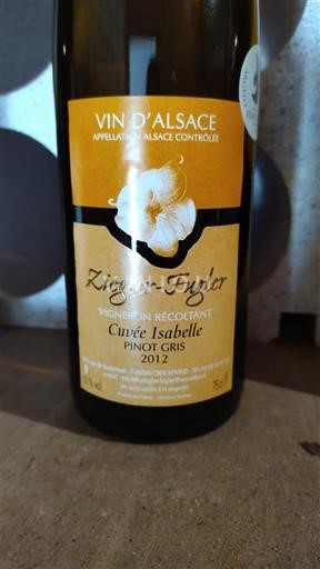 Alsace Pinot xám Ziegler-Fugler Isabelle 2012