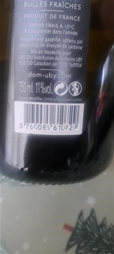 Sudoeste Côtes de Gascogne Domaine Uby Bulles Fraîches Sin añada