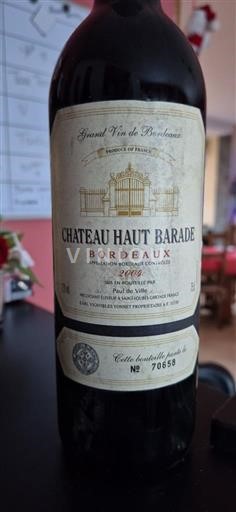 Bordéus Château Haut Barade 2004