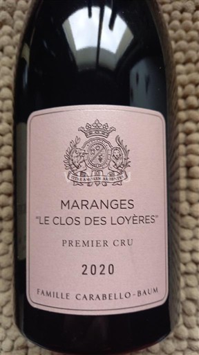 Burgundsko Maranges Premier Cru Famille Carabello-Baum Le Clos des Loyères 2020