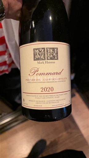 Borgoña Pommard Premier Cru Mark Haisma Clos des Arvelets 2020