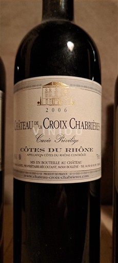 Vallée du Rhône Côtes-du-rhône Château La Croix Chabrières Privilège 2006