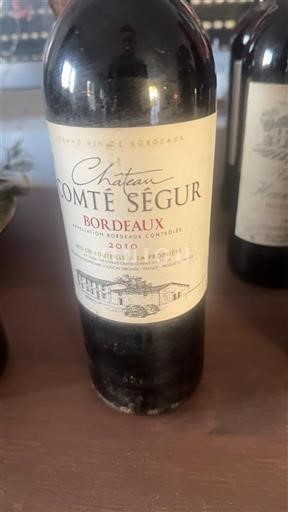 Bordéus Château Comté Ségur 2010