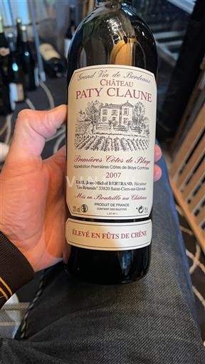 Bordeaux Nespecifikováno Château Paty Claune 2007