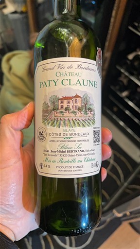 Bordeaux Blaye-côtes-de-bordeaux Château Paty Claune 2024