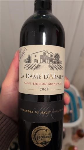 Bordeaux Saint-Émilion Grand Cru Grand Cru La Dame d'Armens 2009
