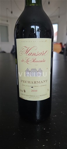 Sudoeste Pécharmant Mansart de La renaudie 2010