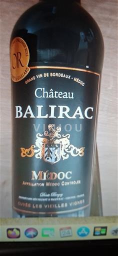 Bordeaux Médoc Château Balirac Les Vieilles Vignes 2023