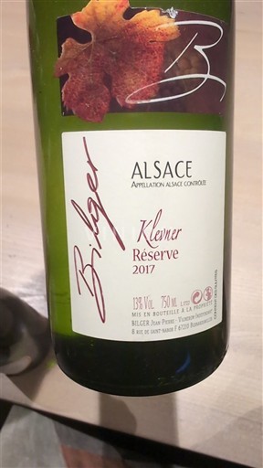 Alsace Klevener-de-heiligenstein Bilger Klevner Réserve 2017