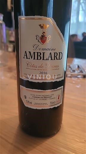 Tây Nam Côtes-de-duras Domaine Amblard 2016