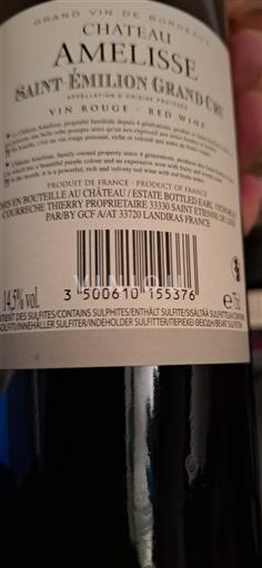 Wijnen Rouge sec Château Amelisse Non millésimé Frankrijk Bordeaux Saint-Émilion Grand Cru AOC Grand Cru
