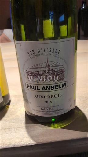Alsace Auxerrois Paul Anselm 2018
