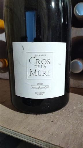 Víno Rouge sec Domaine Cros de la Mûre 2008 Francie Údolí Rhôny Côtes-du-Rhône AOC