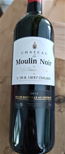 Bordeaux Lussac-Saint-Émilion Château Moulin Noir Les Charmes 2016