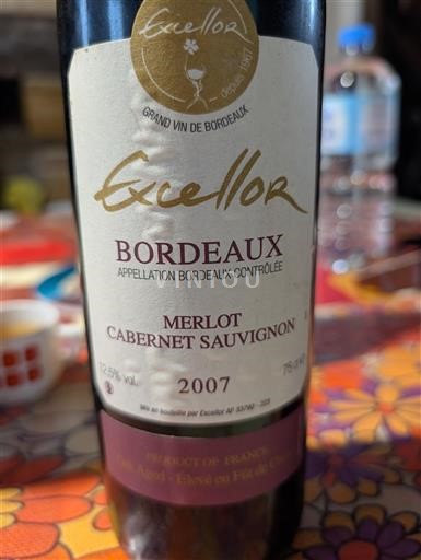 Verërat Rouge sec Excellor 2007 Francë Bordoja Bordo AOC